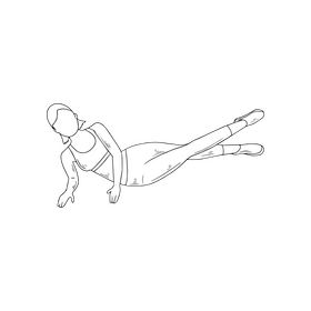 Girl exercising cartoon black and white clipart