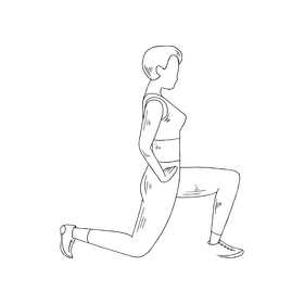 Girl exercising cartoon black and white clipart
