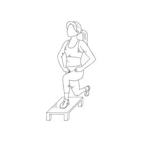 Girl doing exercise black and white clipart