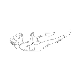 Girl exercising black and white clipart