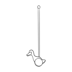 Duck toy for kids black and white clipart
