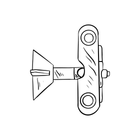 Kids plane wooden toy black and white clipart