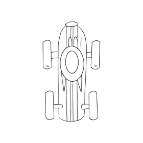 Cartoon toy car for kids black and white clipart