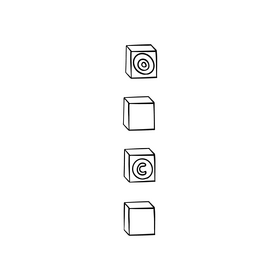 Cartoon cubes toy black and white clipart