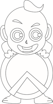 Spartan baby black and white clipart