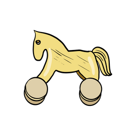 Free wooden horse toy clipart