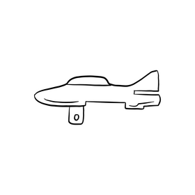 Kids free wooden plane toy black and white clipart