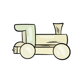 Free wooden locomotive train toy clipart