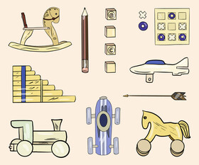 Free wooden toys vector