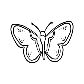 Orange butterfly black and white clipart