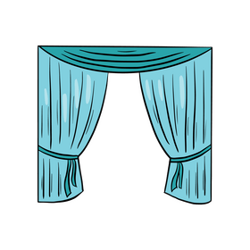 Curtain drawing clipart