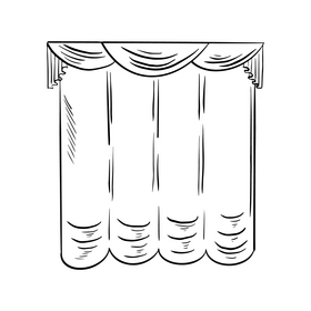 Curtains black and white clipart