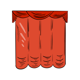 Red curtains clipart