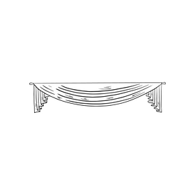 Curtain black and white clipart