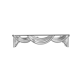 Free curtains black and white clipart