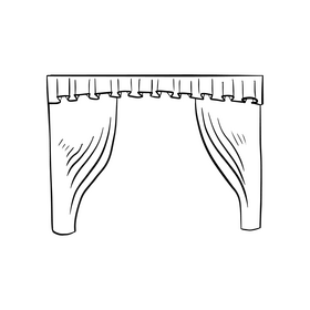 Curtain black and white clipart