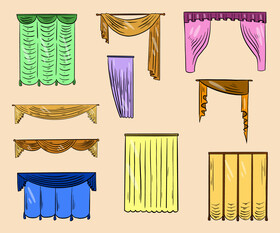 Free curtains vector