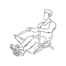 Man in gym cartoon black and white clipart