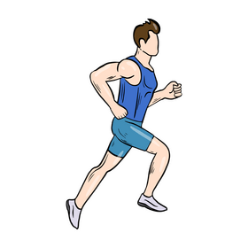 Man running cartoon clipart