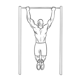 Pullups illustration black and white clipart