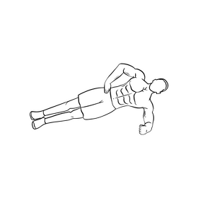 Man doing exercise black and white clipart