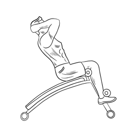 Man exercising black and white clipart