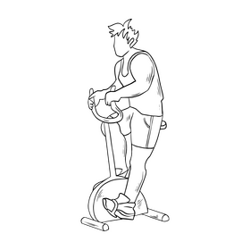 Workout gym black and white clipart