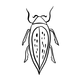 Bug black and white clipart