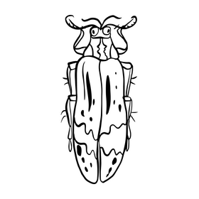 Bug black and white clipart