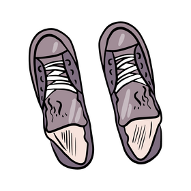 Girls cartoon sneakers clipart
