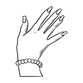 Manicure black and white clipart