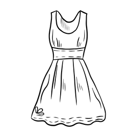 Pink dress black and white clipart free download