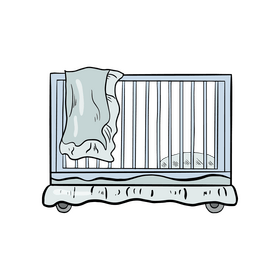 Baby cot bed illustration clipart