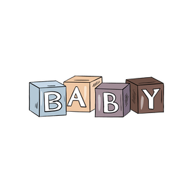 Baby cubes toy clipart
