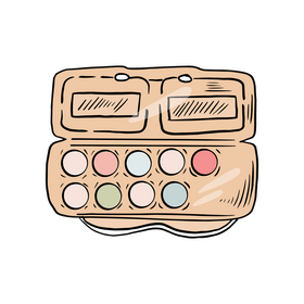 Women cartoon cosmetic bag clipart