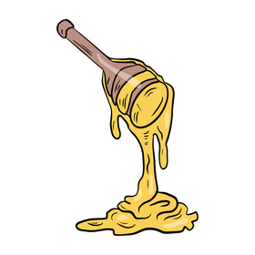 Wooden honey stirrer clipart