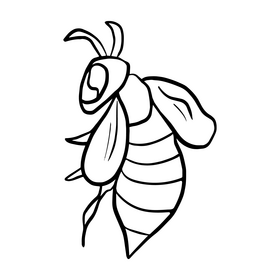 Bee black and white clipart