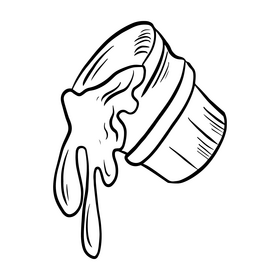 Honey bucket cartoon black and white clipart