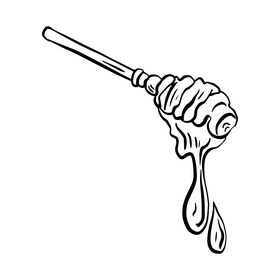 Honey stirrer black and white clipart