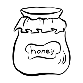 Jar of honey black and white clipart