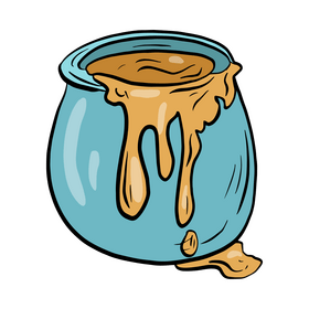 Jar of honey cartoon clipart