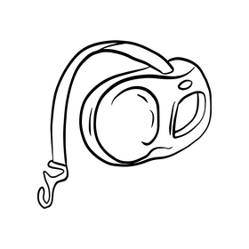Pet leash black and white clipart