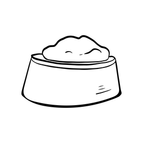 Pet trough black and white clipart