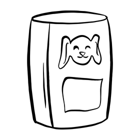 Pet box black and white clipart