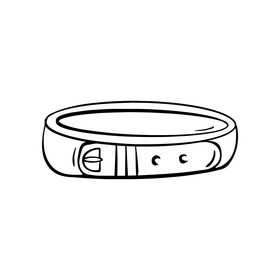 Dog collar illustration black and white clipart