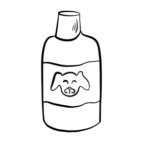 Pet shampoo illustration black and white clipart