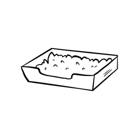 Pet tray for food black and white clipart