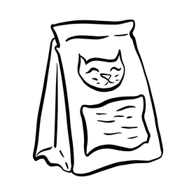 Animal feed, pet food black and white clipart