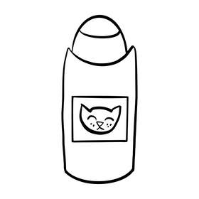 Cat shampoo, dog shampoo black and white clipart