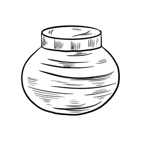 Free Jar for honey black and white clipart